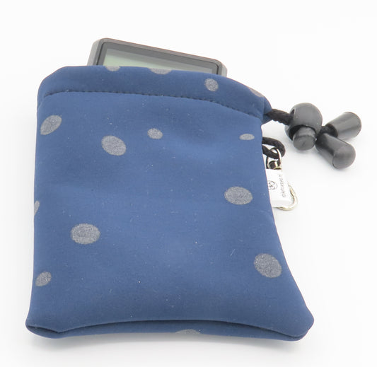 Ebike hoesje M display Bosch intuvia 100 Stip op donker blauw softshell DLX