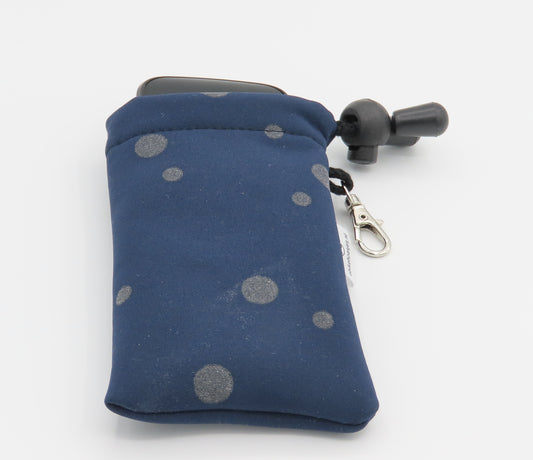 Ebike hoesje M display Bosch Kiox 500 Stip op donker blauw softshell DLX