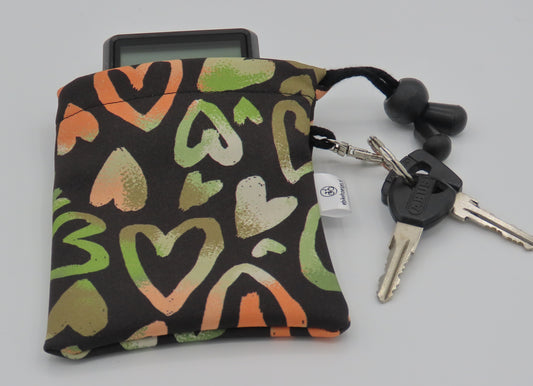 Ebike hoesje M display Bosch intuvia 100 Hartje op zwart softshell DLX