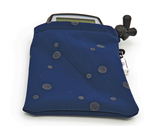 Ebike hoesje L display  Bosch intuvia  DLX Stip op donker blauw softshell