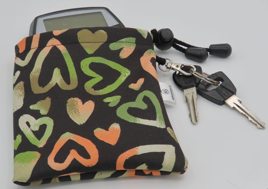 Ebike hoesje L display  Bosch intuvia  DLX Hartje op zwart softshell