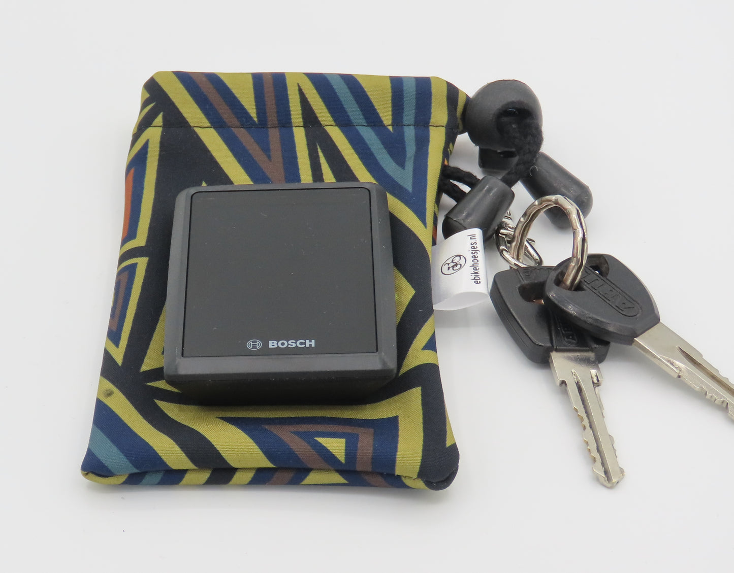 Ebike hoesje M display Bosch Kiox 500 Driehoekje groen softshell DLX