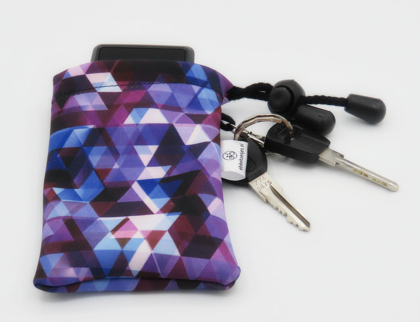 Ebike hoesje S display Bosch Kiox/Kiox 300 Driehoekje op paars softshell DLX