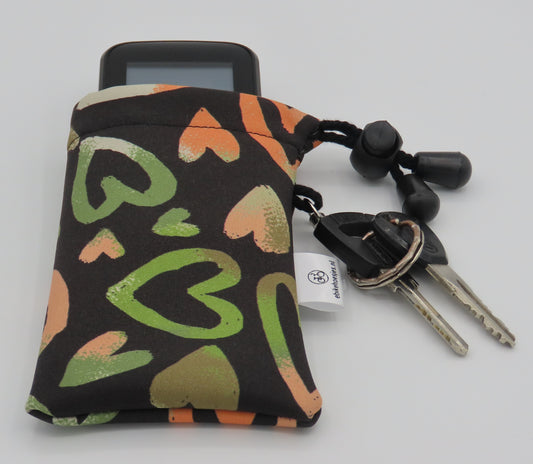 Ebike hoesje S display Hartje op zwart softshell DLX