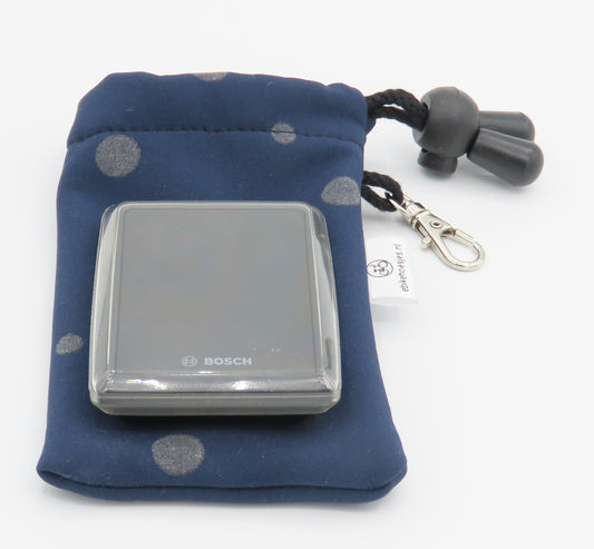 Ebike hoesje M display Bosch Kiox 500 Stip op donker blauw softshell DLX