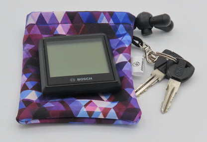 E-bike cover M display Bosch intuvia 100 Triangle on purple softshell DLX