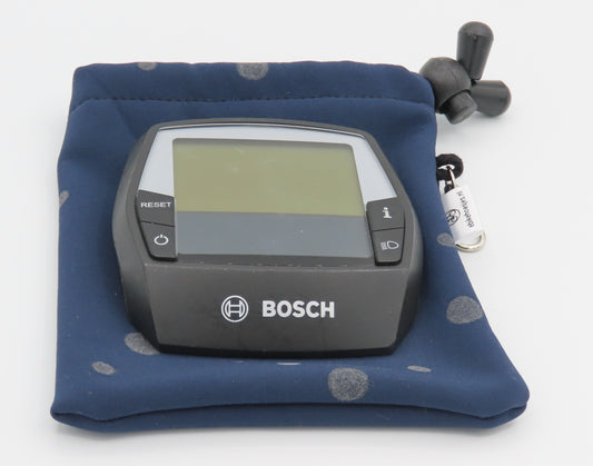 Ebike hoesje L display  Bosch intuvia  DLX Stip op donker blauw softshell