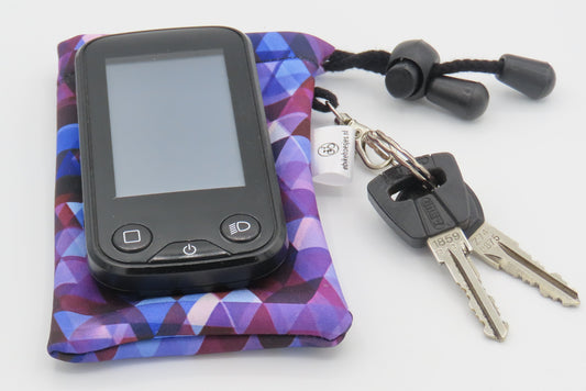 Ebike hoesje S display Driehoekje op paars softshell DLX