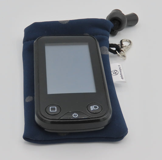 Ebike hoesje S display Shimano 6100 Stip op donker blauw softshell DLX