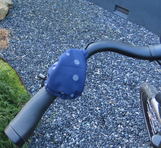 Ebike hoesje display vaste bafang display DP-C381 stip op donker blauw softshell K